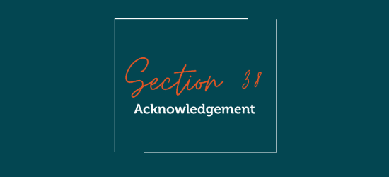 Family Property act - Section 38 Acknowledgement